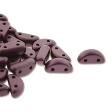 8x4mm Cz Half Moon 2-Hole Beads - Pastel Bordeaux - Pack of 50