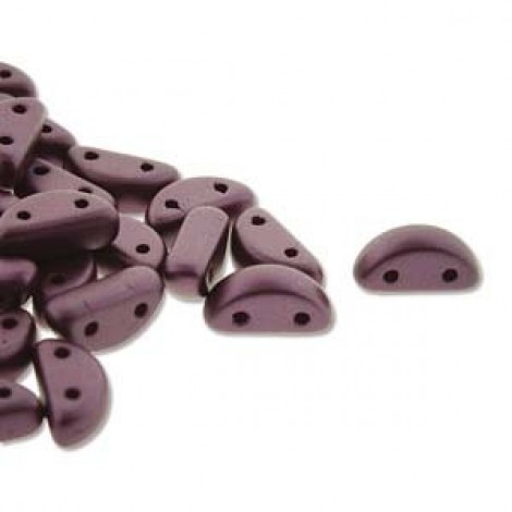 8x4mm Cz Half Moon 2-Hole Beads - Pastel Bordeaux - Pack of 50 8x4mm Cz Half Moon 2-Hole Beads - Pastel Bordeaux - Pack of 50
