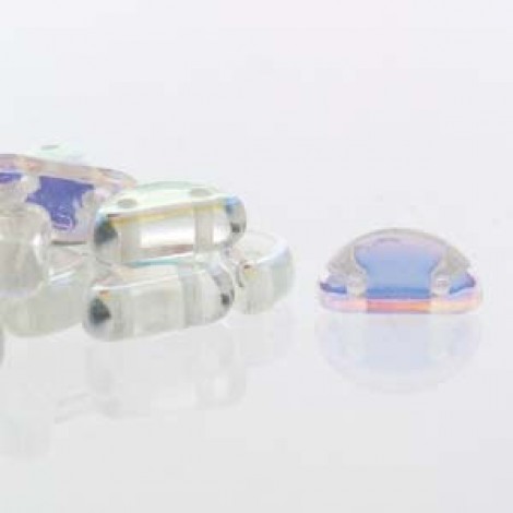 8x4mm Czech Half Moon 2-Hole Beads-Crystal AB - Pack of 50 8x4mm Czech Half Moon 2-Hole Beads-Crystal AB - Pack of 50