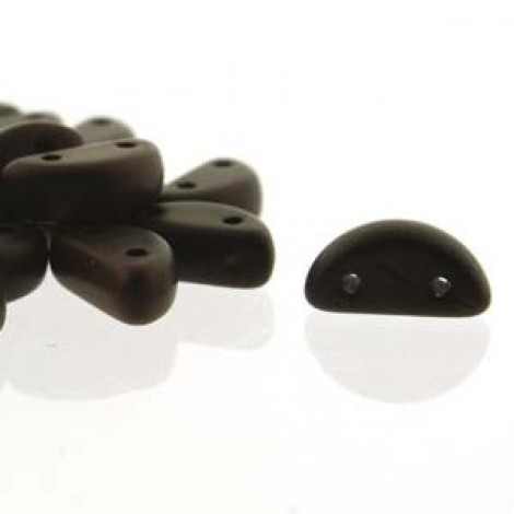 8x4mm Czech 2-Hole Half Moon Beads - Jet Matte Vega - Pack of 50 8x4mm Czech 2-Hole Half Moon Beads - Jet Matte Vega - Pack of 50