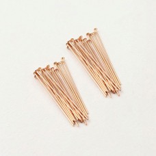 1.5" (38mm) Vintaj 21ga Rose Gold Plated Brass Headpins - Pack of 10