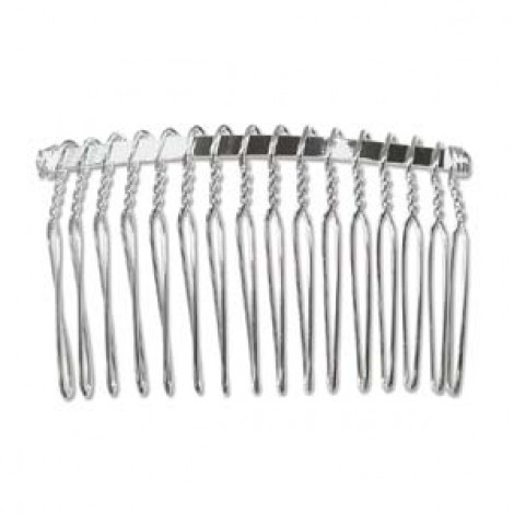 60mm Silver Plated Curved Hair Comb