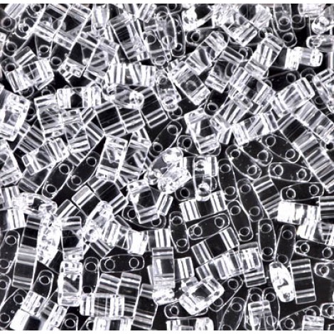 Miyuki Half-Tila Beads - Crystal - 50gm Bulk Pack Miyuki Half-Tila Beads - Crystal - 50gm Bulk Pack