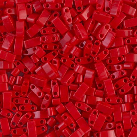 Miyuki Half-Tila Beads - Opaque Red - 7.8gm Miyuki Half-Tila Beads - Opaque Red - 7.8gm