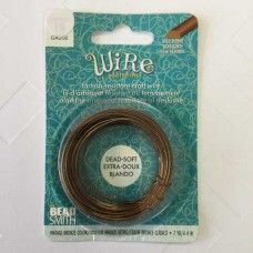 21ga Beadsmith Wire Elements Dead Soft Half Round Craft Wire - Vintage Bronze - 6.6 metres
