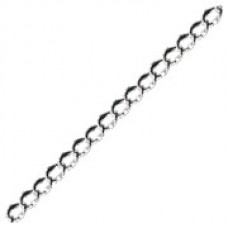 3.5mm Hammered Nickel Plated Silver Curb Chain - Per Metre