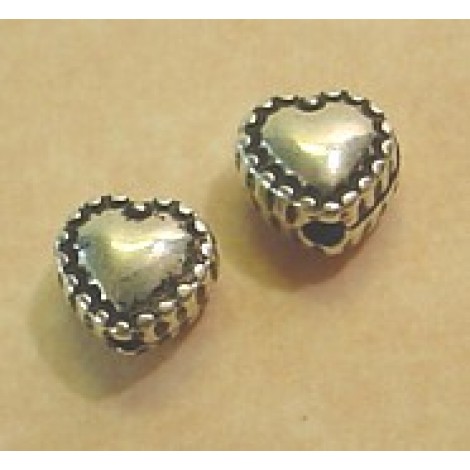 Metallized Heart 5mm Spacer Beads - Gold or Silver