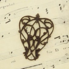 23x12mm Vintaj Natural Brass Lyrical Filigree - Per Pair