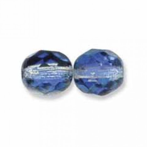 15 10mm Topaz Faceted Czech Glass Fire Polished Beads
