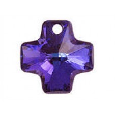 20mm Swarovski 6866 Cross Pendant - Heliotrope - Each