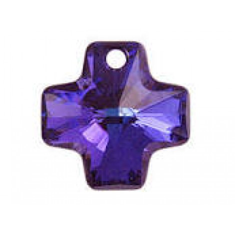20mm Swarovski 6866 Cross Pendant - Heliotrope - Each 20mm Swarovski 6866 Cross Pendant - Heliotrope - Each
