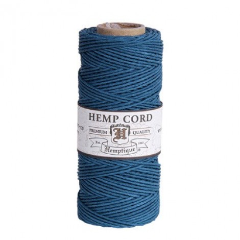 1mm (20lb) Hemptique Hemp Cord - Aquamarine - 205ft Roll (62.5m)