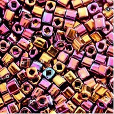 4mm Toho Japanese Cubes - Higher Metallic Amethyst - 12gm
