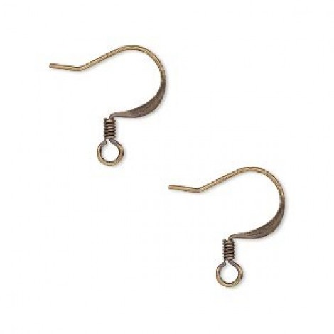 17mm Antique Gold Plated Basemetal French Earwires with Coil