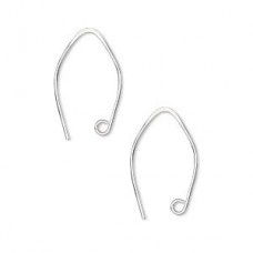 19mm 22ga Hill Tribes Silver Plated Marquise Earwires