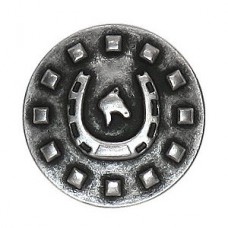 20mm Antique Silver Horseshoe Shank Button - Each