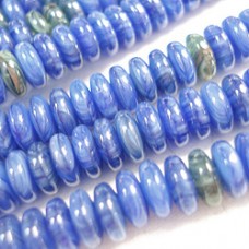 6mm Czech Rondelles - Hurricane Ultramarine Swirl - Pack of 20