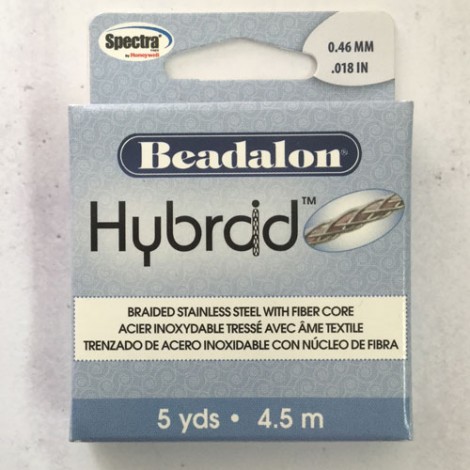 Beadalon Hybraid 0.46mm (.018") Braided Stainless Steel w-Fiber Cord - 4.5m