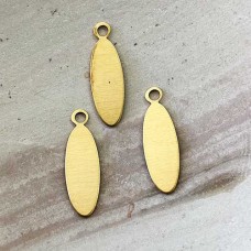 5/8"x1/4" (20x6mm) 24ga Brass Oval Tag w-Loop - Pack of 10