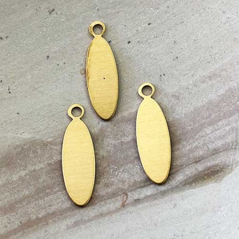 5/8"x1/4" (20x6mm) 24ga Brass Oval Tag w-Loop - Pack of 10 5/8"x1/4" (20x6mm) 24ga Brass Oval Tag w-Loop - Pack of 10