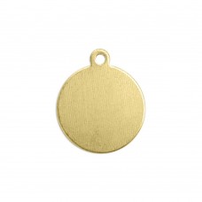 11/16" (17.5mm) 24ga Circle Tag with Ring - Brass