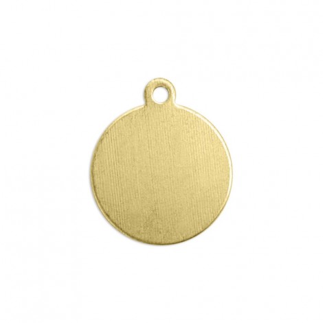 1/2" (12.7mm) Raw Brass Round Blank with ring