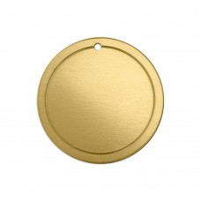 1.25" (31mm) ImpressArt Brass 18ga Border Circle w-Hole - Pack of 2