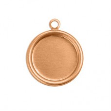 12mm ID ImpressArt Copper Circle Bezel Setting with Ring - Pack of 6