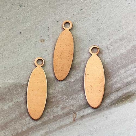 5/8"x1/4" (20x6mm) 24ga ImpressArt Copper Oval Tag w-Ring - Pack of 10 5/8"x1/4" (20x6mm) 24ga ImpressArt Copper Oval Tag w-Ring - Pack of 10