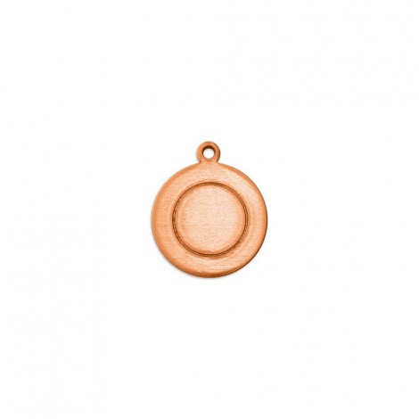 1/2in (12.5mm) ImpressArt Copper 18ga Border Circle w/Ring - Pack of 12