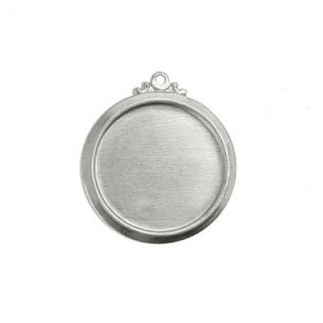 12mm ID 24ga ImpressArt Nickel Silver Circle Bezel with Fancy Ring