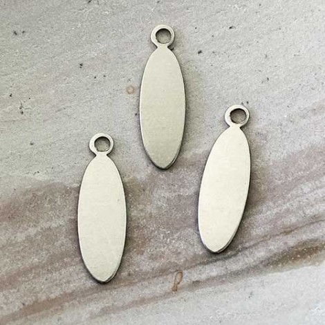 5/8"x1/4" (20x6mm) 24ga ImpressArt Nickel Silver Oval Tag w-Ring - Pack of 10 5/8"x1/4" (20x6mm) 24ga ImpressArt Nickel Silver Oval Tag w-Ring - Pack of 10