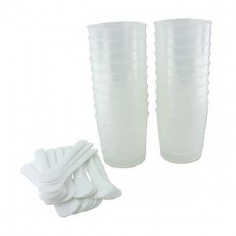 Ice Resin Mixing Cups + Stir Sticks - Pack of 20 Ice Resin Mixing Cups + Stir Sticks - Pack of 20