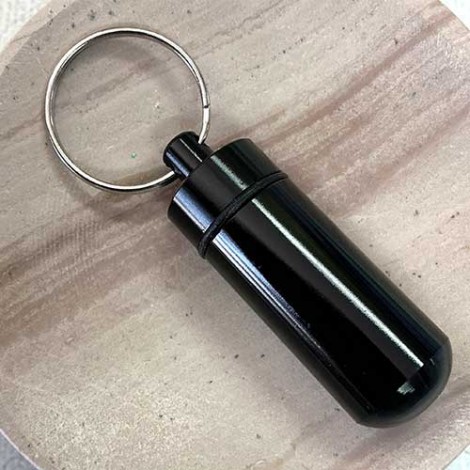 17x48mm ID-Cap Aluminium Multi-Colour Keychain - Black 17x48mm ID-Cap Aluminium Multi-Colour Keychain - Black