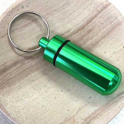 17x48mm ID-Cap Aluminium Multi-Colour Keychain - Green