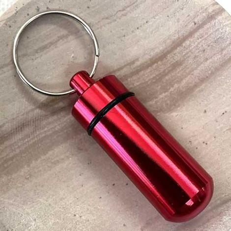 17x48mm ID-Cap Aluminium Multi-Colour Keychain - Red 17x48mm ID-Cap Aluminium Multi-Colour Keychain - Red