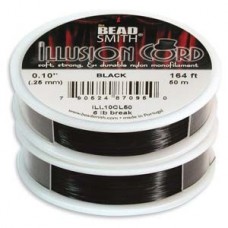 Beadsmith Illusion Cord - Black - .010" 50m.
