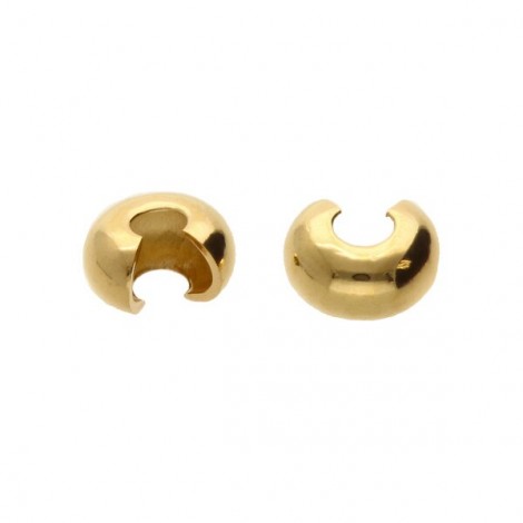 3mm Beadsmith Gold Plated Crimp Bead Covers - Pack of 72