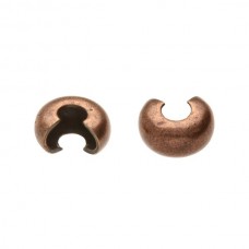 3mm Beadsmith Antique Copper Plated Nickel Free Crimp Covers - Pack of 50