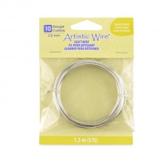 Tinned Copper (Silver) Artistic Wire - 10ga (2.5mm) - 5ft Coil (1.5m)