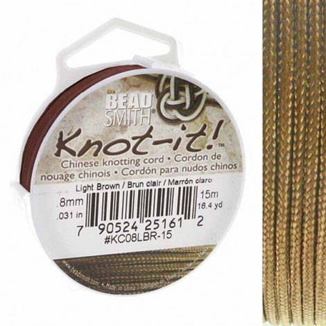 0.8mm Beadsmith Chinese Knotting Cord - Light Brown - 15m 0.8mm Beadsmith Chinese Knotting Cord - Light Brown - 15m