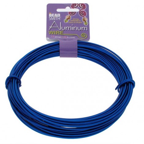 12ga Decorative Aluminium Wire - Blue - 12 Metre Spool