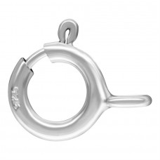 6mm Anti-Tarnish Sterling Silver Spring Clasps with closed ring - Pack of 2
