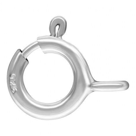 6mm Anti-Tarnish Sterling Silver Spring Clasps with closed ring - Pack of 2