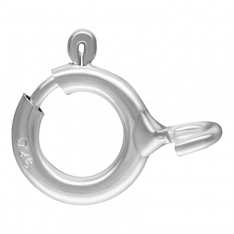 6mm Anti-Tarnish Sterling Silver Spring Clasp with open ring - Pack of 2