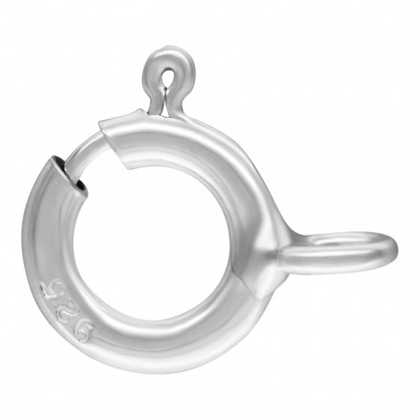 5mm Anti-Tarnish Sterling Silver Spring Clasps with Closed Loop - Pack of 5