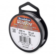 .006" (0.15mm) 10lb Wildfire Beading Thread - Grey - 20yd (18m)