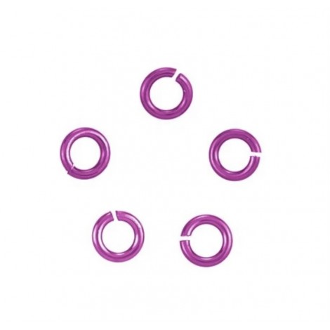 5mm 20ga Niobium Anodized Jumprings - Pink - Pack of 10