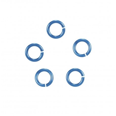 5mm 20ga Niobium Anodized Jumprings - Teal - Pack of 10