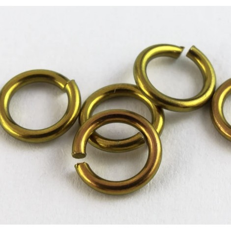 5mm 20ga Niobium Anodized Jumprings - Yellow - Pack of 10